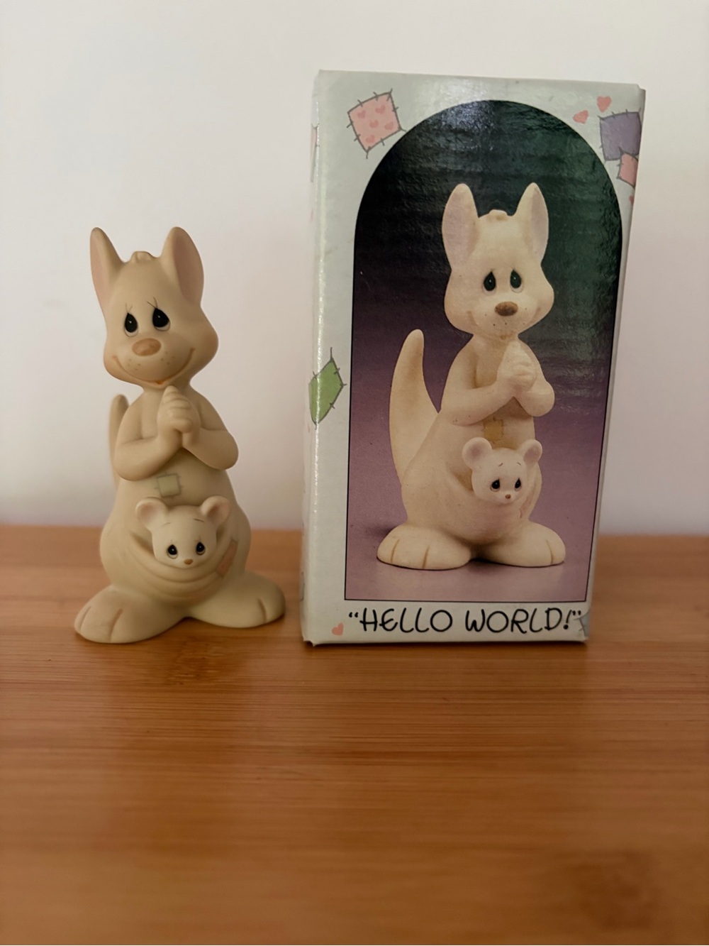 Precious Moments Hello World Kangaroo & Joey Birthday Series Figurine. 1988.